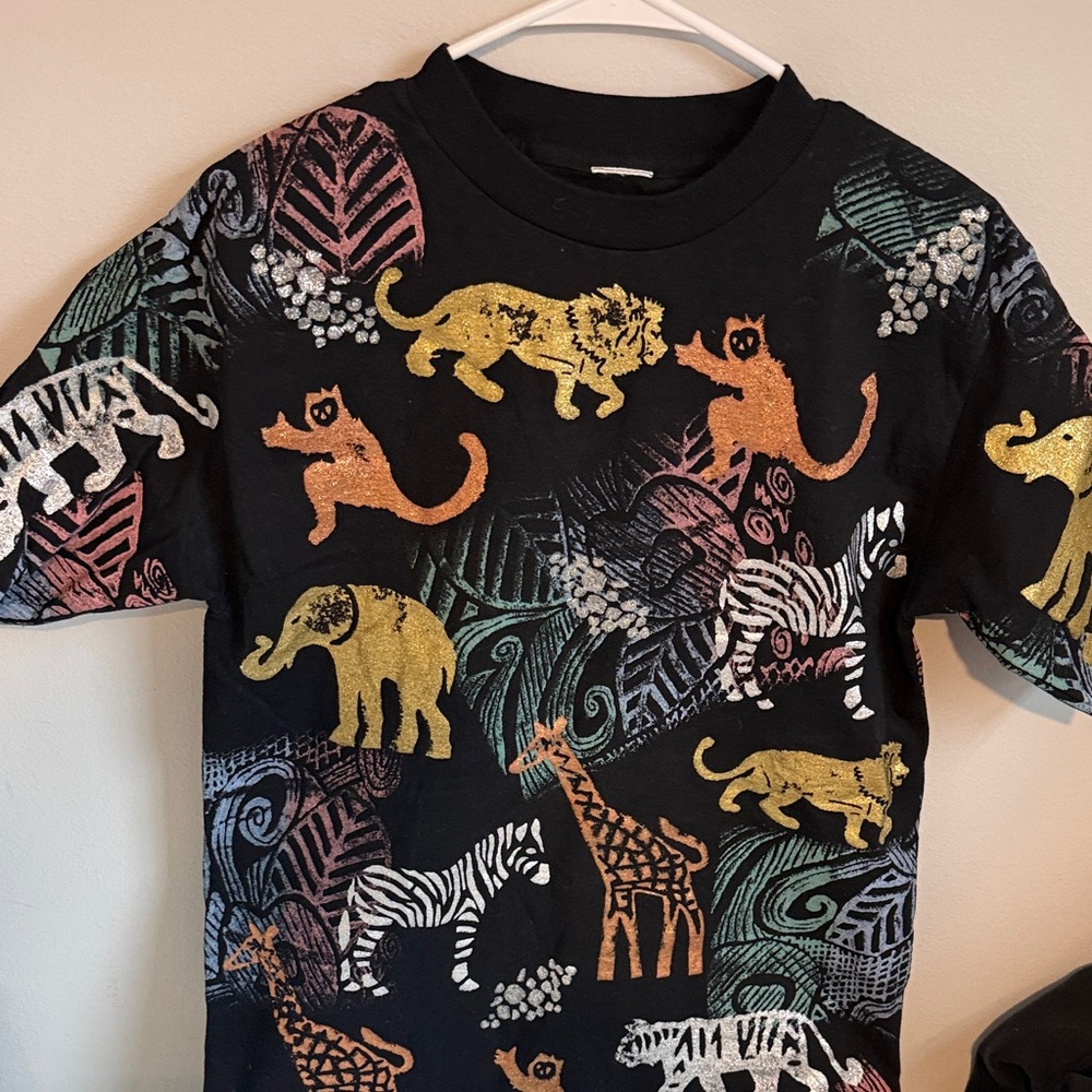 SAFARI Animal Print Black T-Shirt